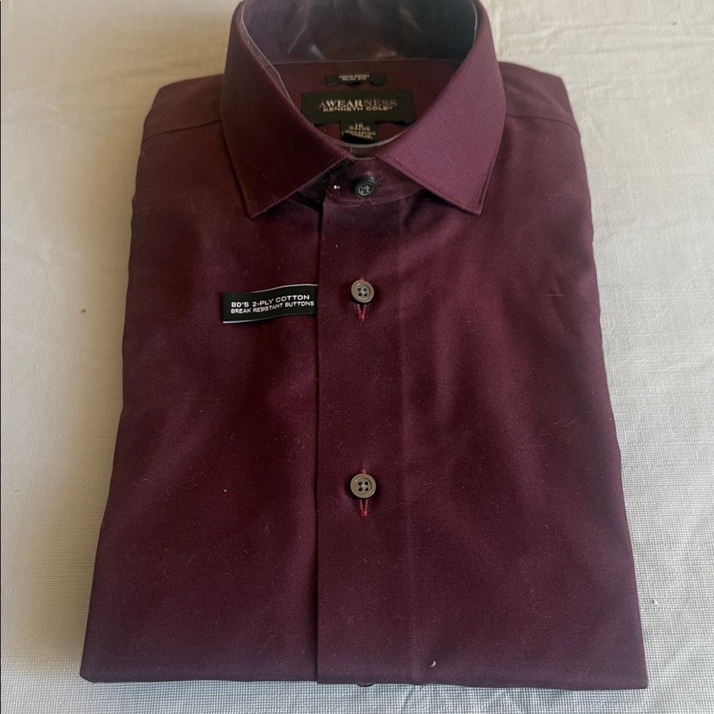 Kenneth Cole Deep Burgundy Dress Shirt